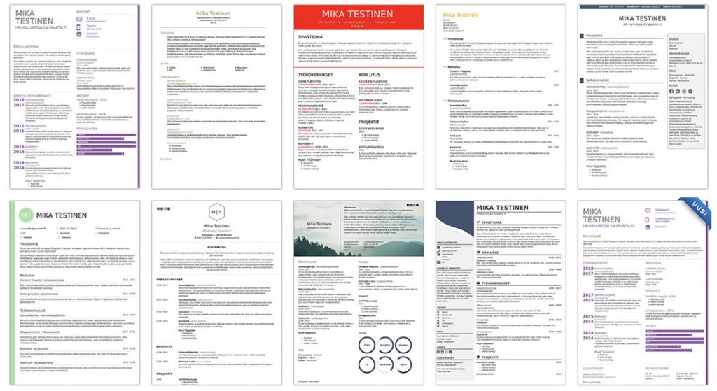 Laaja valikoima ilmaisia CV-pohjia